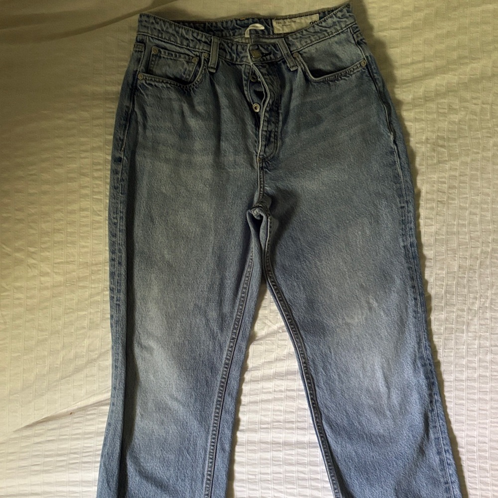 rag & bone Alex High-Rise straight Jeans - Light Blue Wash